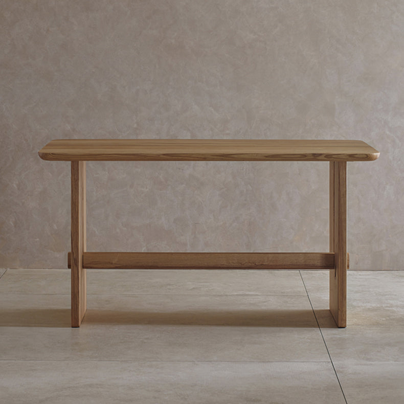 Modern Pine Solid Wood Table for Restaurant Rectangle Dining Table with Trestle Base