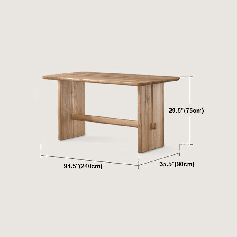 Modern Pine Solid Wood Table for Restaurant Rectangle Dining Table with Trestle Base