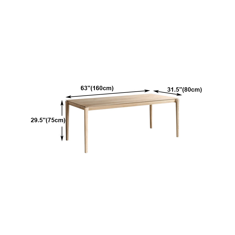 Modern Pine Solid Wood Table for Restaurant Rectangle Dining Table with 4 Legs
