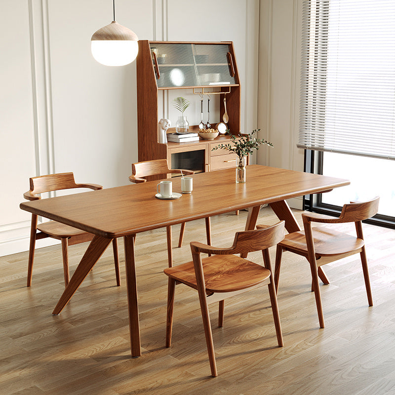 Modern Pine Wood Table for Restaurant Rectangle Dining Table in Nature with 4 Legs