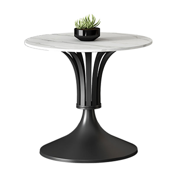 Metal Traditional Luxury Round Table Sintered Stone Indoor Table with Tulip Base