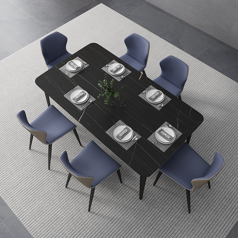 Rectangle Shape Industrial Dining Table Fixed Table with Sintered Stone