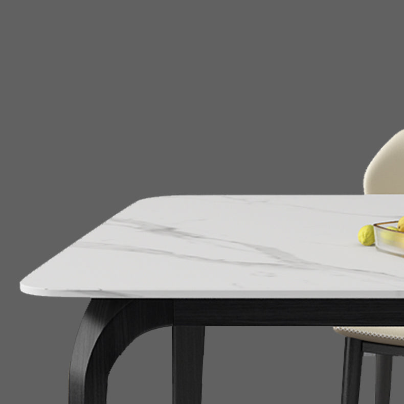 Rectangle Shape Industrial Dining Table Fixed Table with Sintered Stone