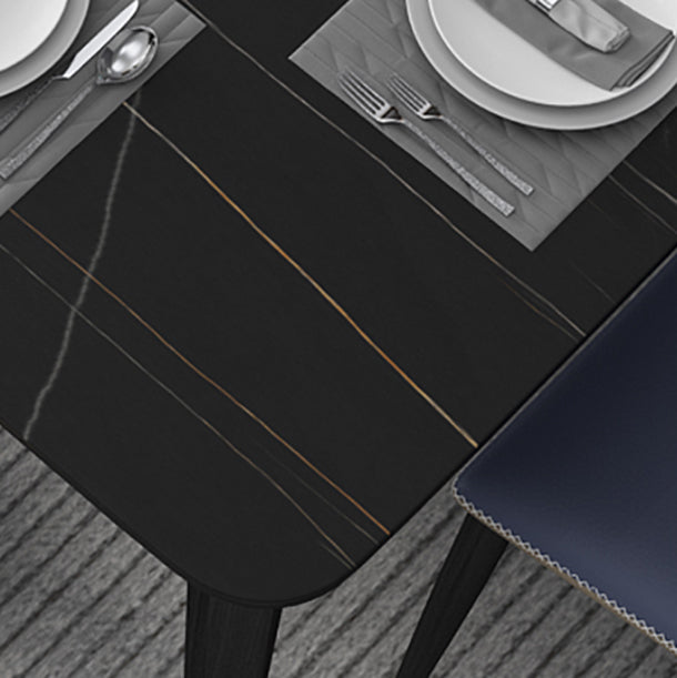 Rectangle Shape Industrial Dining Table Fixed Table with Sintered Stone