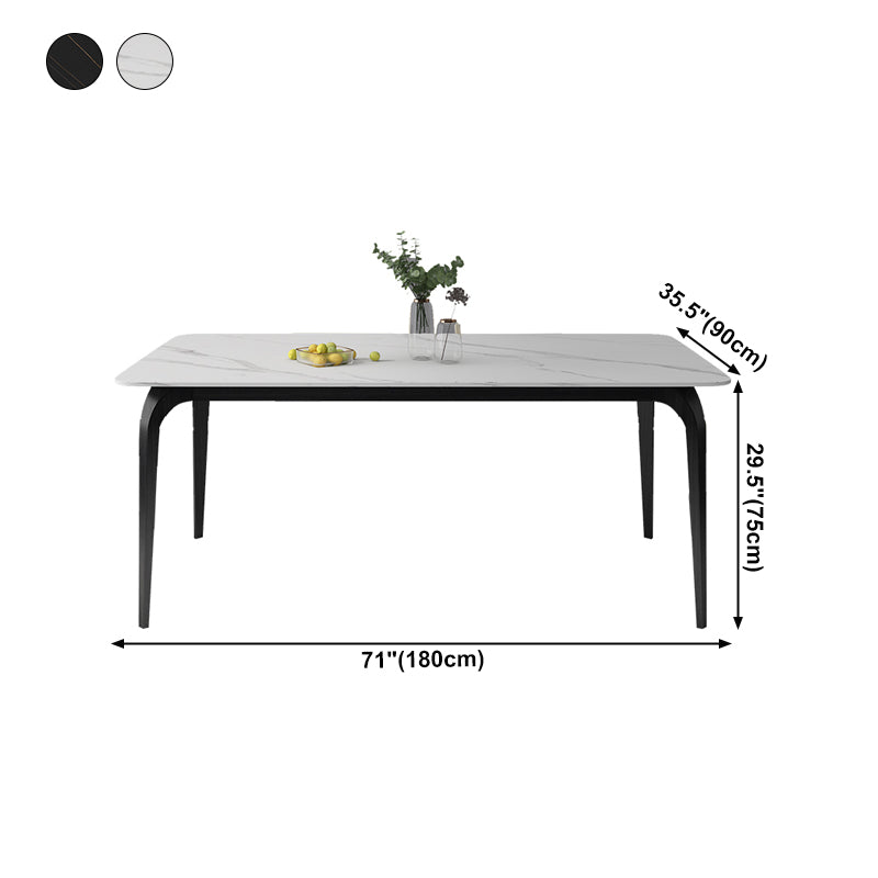 Rectangle Shape Industrial Dining Table Fixed Table with Sintered Stone