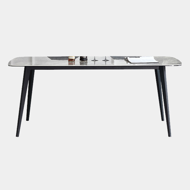 Sintered Stone Top Dining Table Rectangle Table with Metal 4 Legs for Restaurant