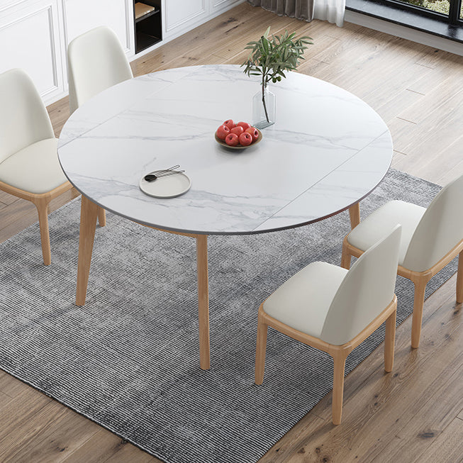 Modern Sintered Stone Dining Table Round Dining Room Table with 4 Legs