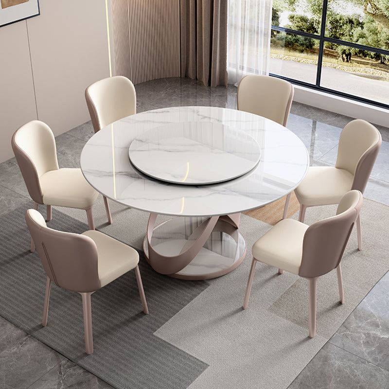 Modern Sintered Stone Dining Table Pedestal Casual Dining Table