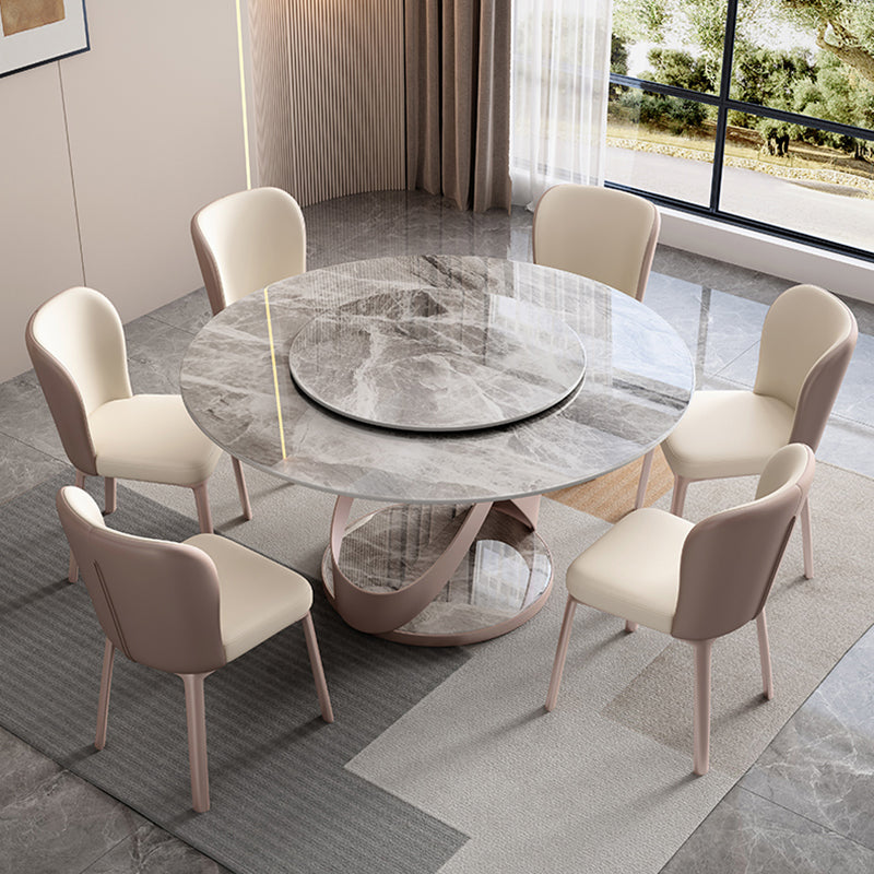 Modern Sintered Stone Dining Table Pedestal Casual Dining Table