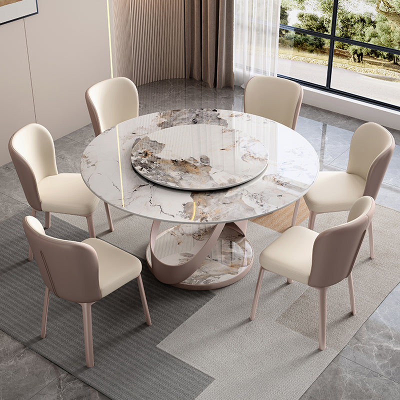 Modern Sintered Stone Dining Table Pedestal Casual Dining Table