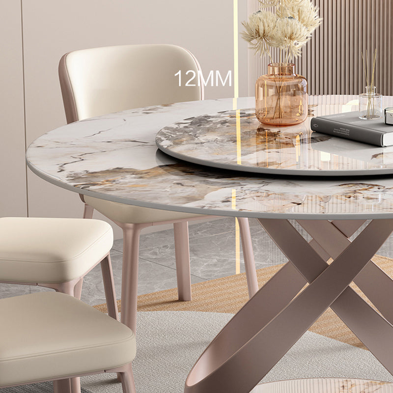Modern Sintered Stone Dining Table Pedestal Casual Dining Table