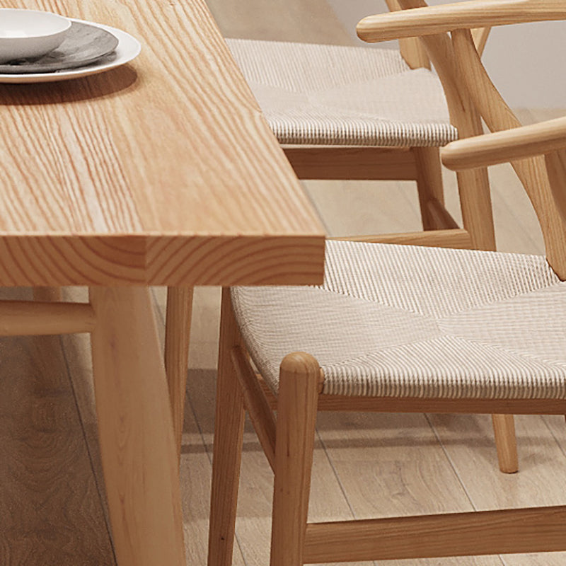 Modern Solid Wood Dining Room Collection Rectangle Tripod Dining Table in Natural