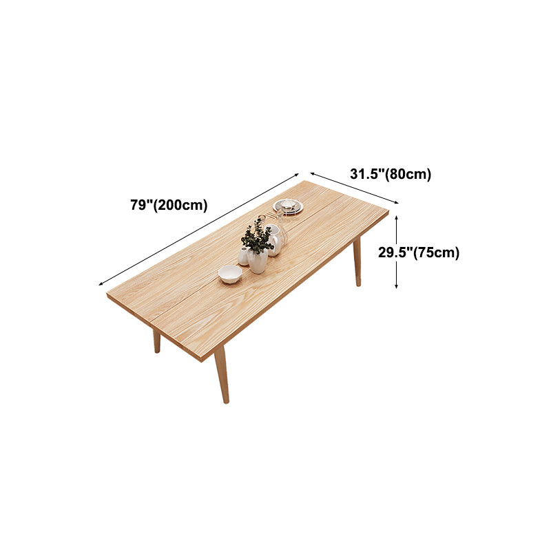 Modern Solid Wood Dining Room Collection Rectangle Tripod Dining Table in Natural