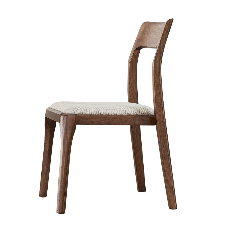 Industrial Design Open Back Dining Side Chair for Home Wood Legs Armless Side Chairs