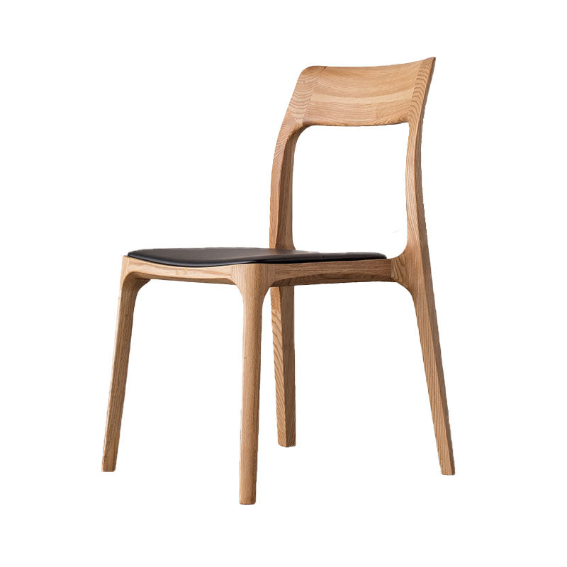 Industrial Design Open Back Dining Side Chair for Home Wood Legs Armless Side Chairs