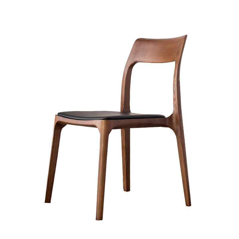 Industrial Design Open Back Dining Side Chair for Home Wood Legs Armless Side Chairs