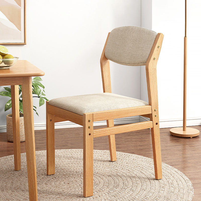 Contemporary Fabric Open Back Side Chair Matte Finish Home Dining Chair