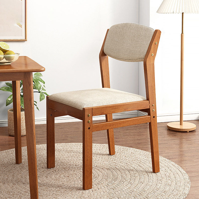 Contemporary Fabric Open Back Side Chair Matte Finish Home Dining Chair