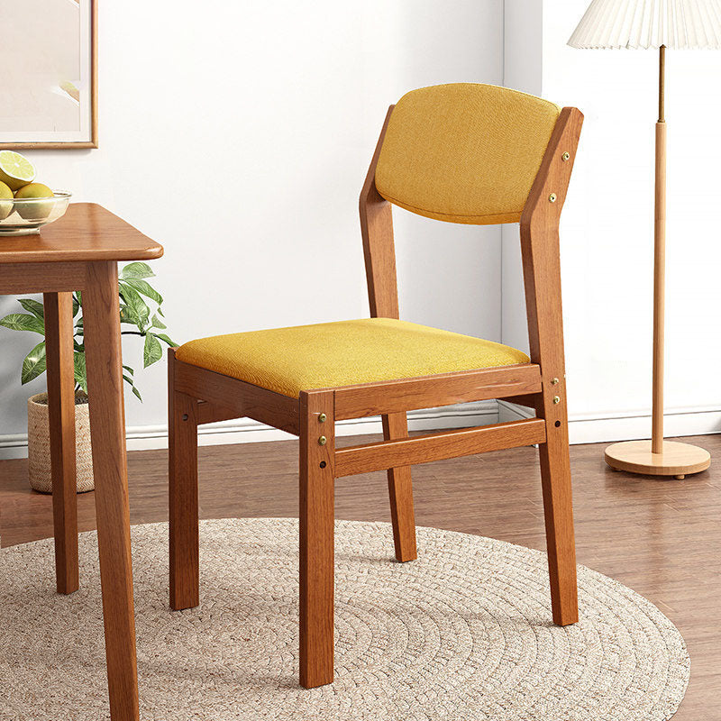 Contemporary Fabric Open Back Side Chair Matte Finish Home Dining Chair