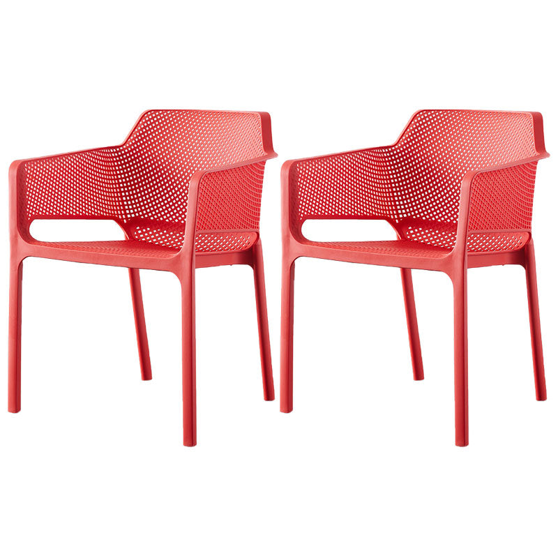 Scandinavian Plastic Kitchen Dining Room Arm Chair Solid Back Chair