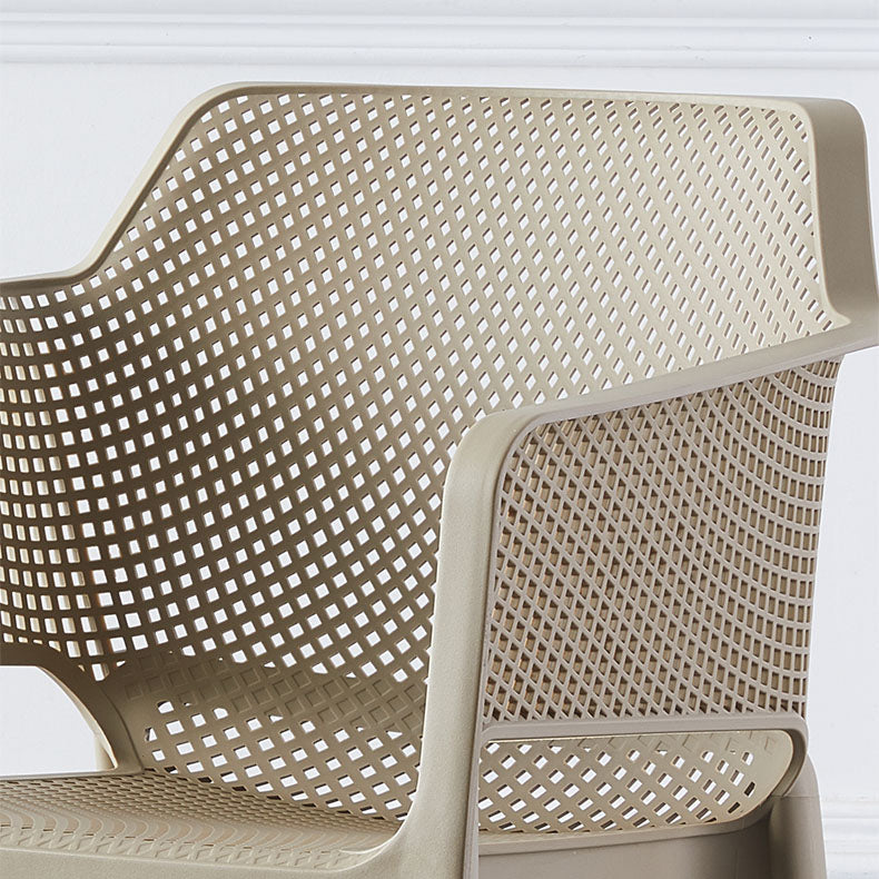 Scandinavian Plastic Kitchen Dining Room Arm Chair Solid Back Chair