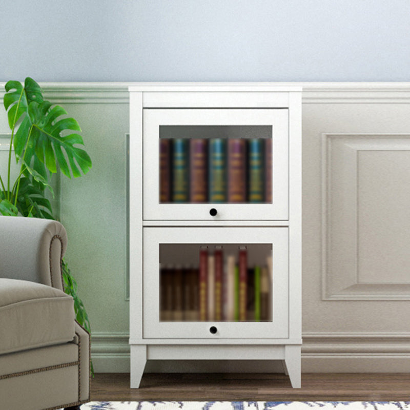 Manufactured Wood Standard Bookcase Vertical Bookcase with Glass Doors