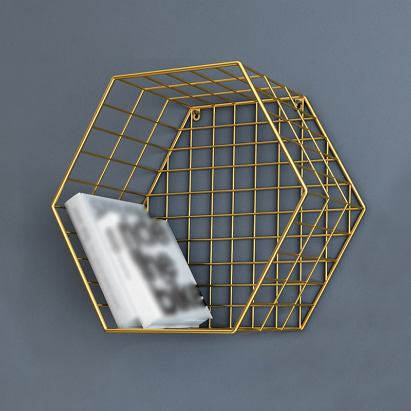 Libreria moderna in metallo galleggiante in metallo chiuso a parete.