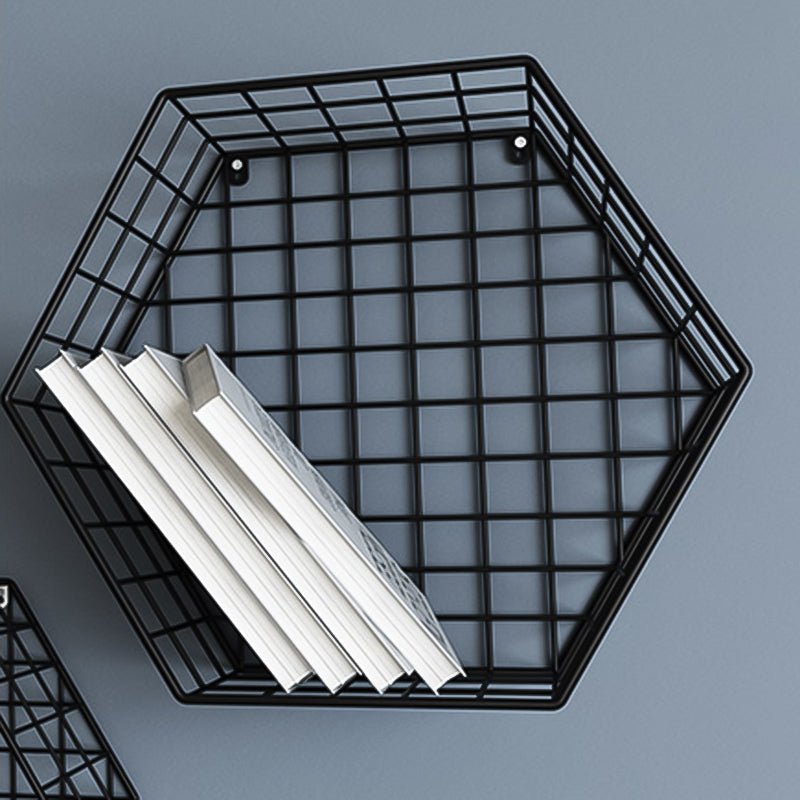 Modern Floating Bookcase Metal Closed Back Wall Mounted Bookshelf