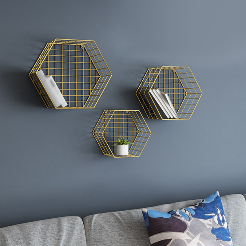 Modern Floating Bookcase Metal Closed Back Wall Mounted Bookshelf