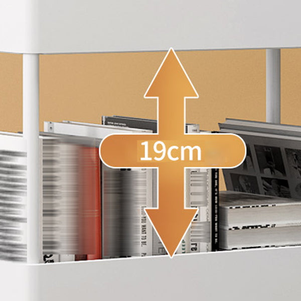 Modern Style Bookshelf Open Shelf Bookcase with Caster Wheels