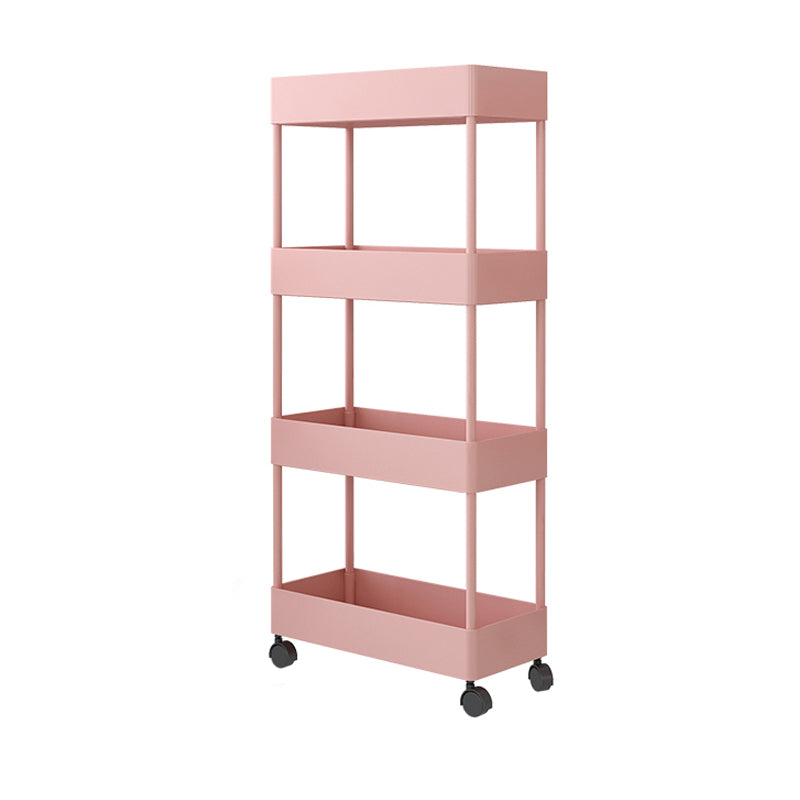 Modern Style Bookshelf Open Shelf Bookcase with Caster Wheels