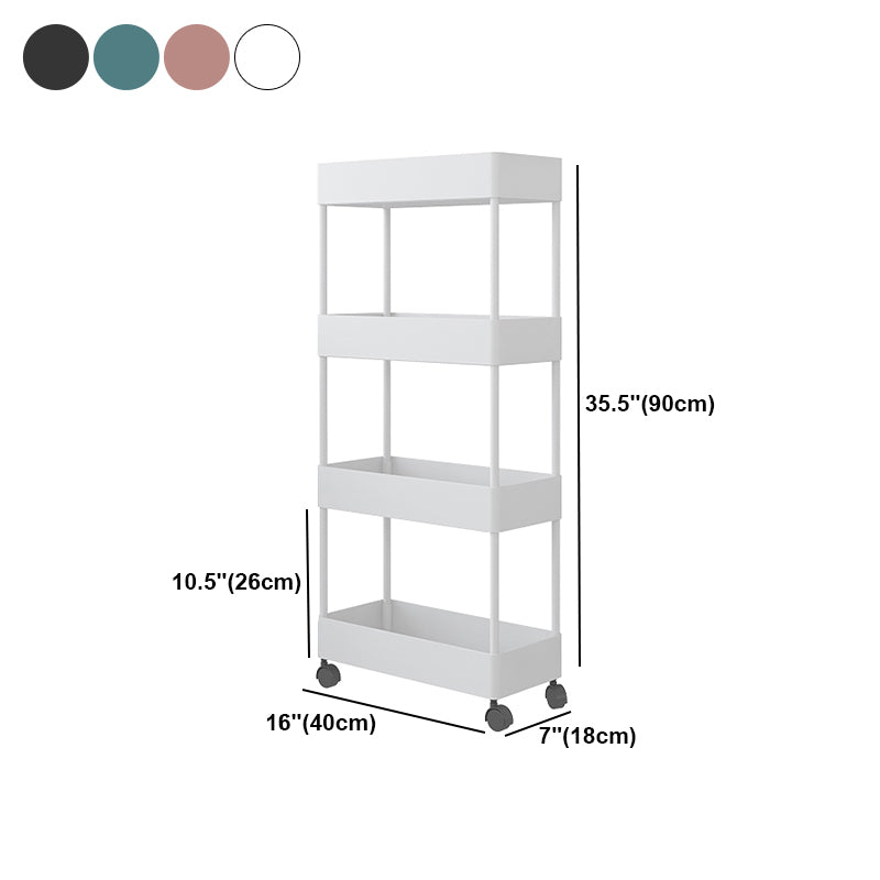 Modern Style Bookshelf Open Shelf Bookcase with Caster Wheels