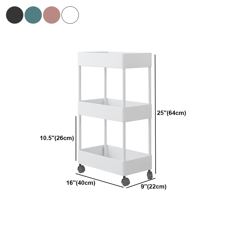 Modern Style Bookshelf Open Shelf Bookcase with Caster Wheels
