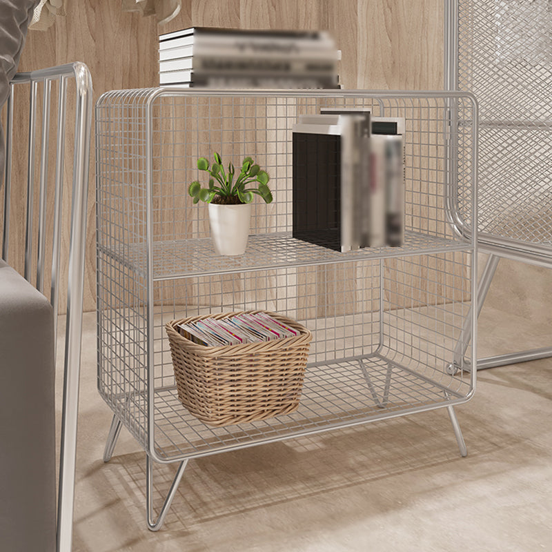 Metal Standard Bookcase Contemporary Style Closed Back Bookcase