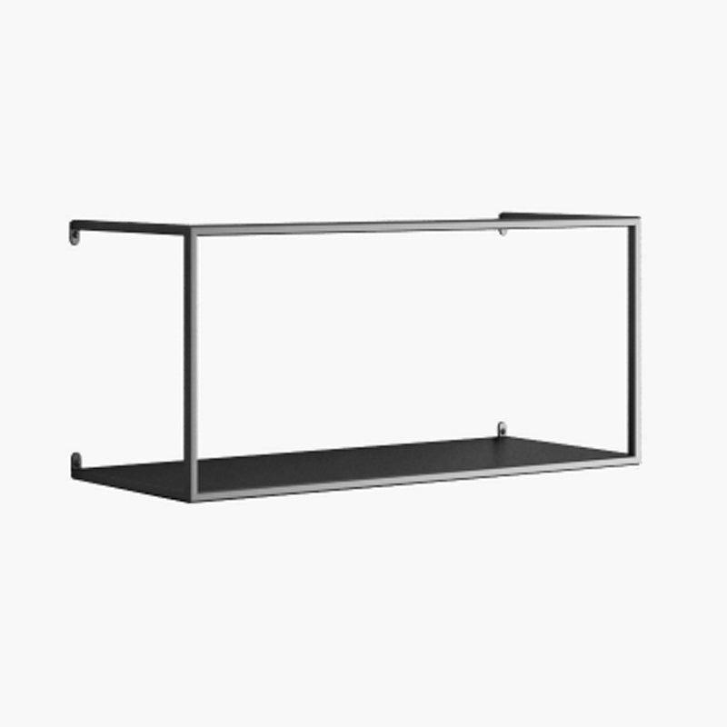 Iron Closed Back Bookshelf Gold and Black Industrial Wall Unit Bookshelf