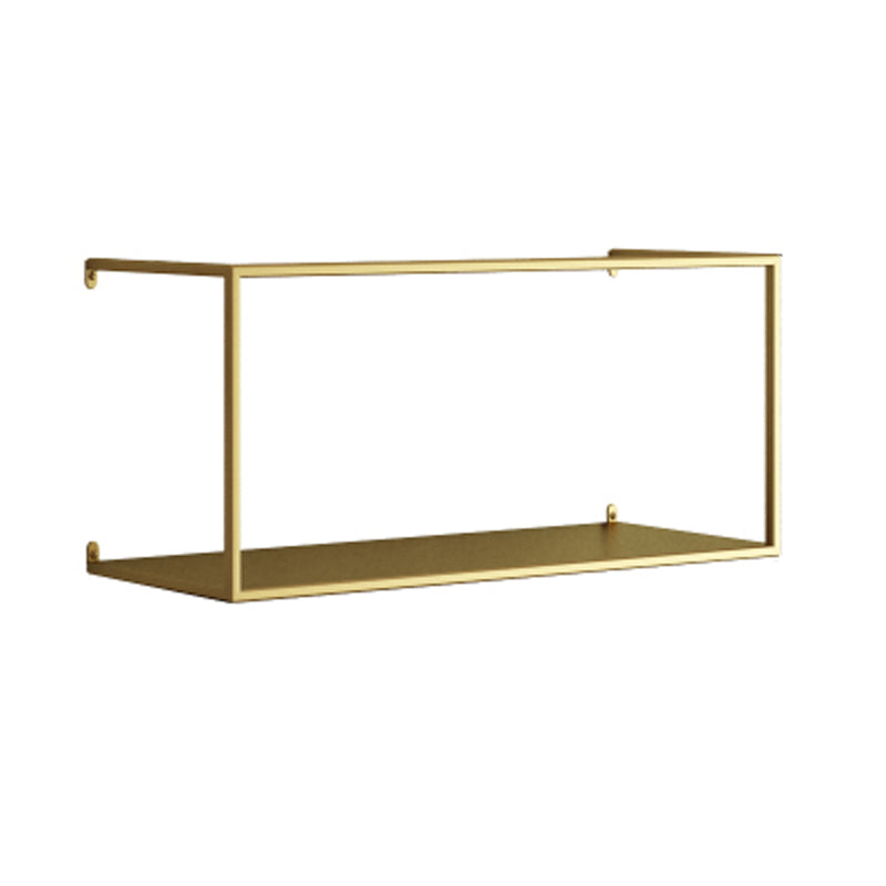 Iron Closed Back Bookshelf Gold and Black Industrial Wall Unit Bookshelf