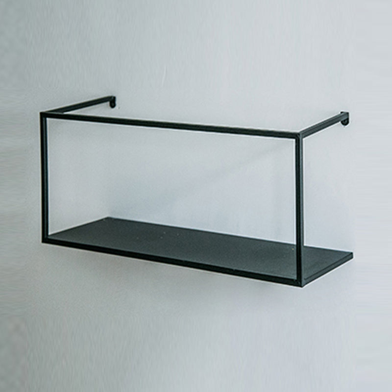 Iron Closed Back Bookshelf Gold and Black Industrial Wall Unit Bookshelf