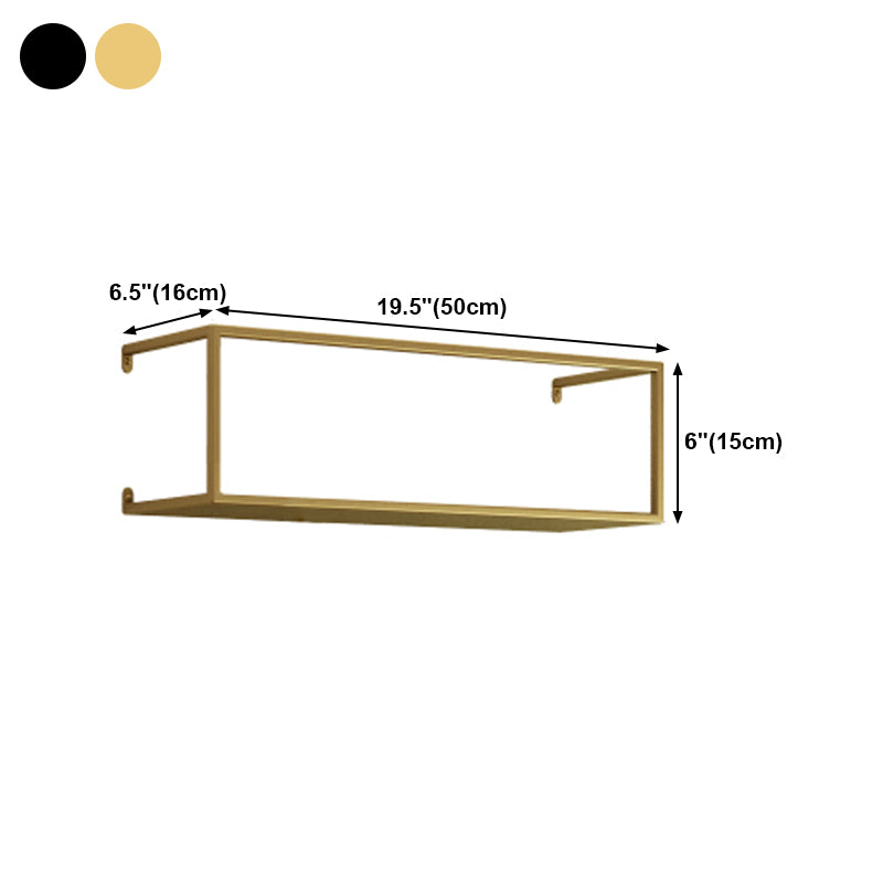 Iron Closed Back Bookshelf Gold and Black Industrial Wall Unit Bookshelf