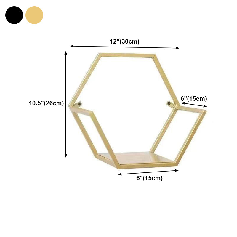 Iron Closed Back Bookshelf Gold and Black Industrial Wall Unit Bookshelf