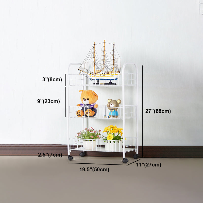 Zeitgenössischer Stil Metal Geometrisches Bücherregal Open Back -Bücherregal mit Rädern
