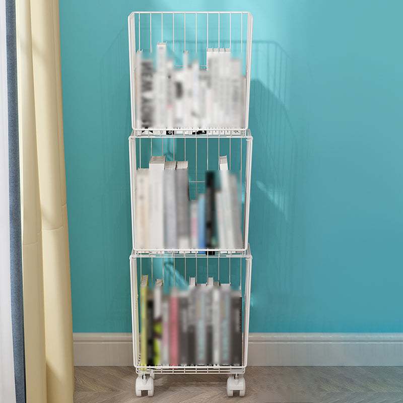 Contemporary Style Metal Geometric Bookcase Closed Back Bookcase