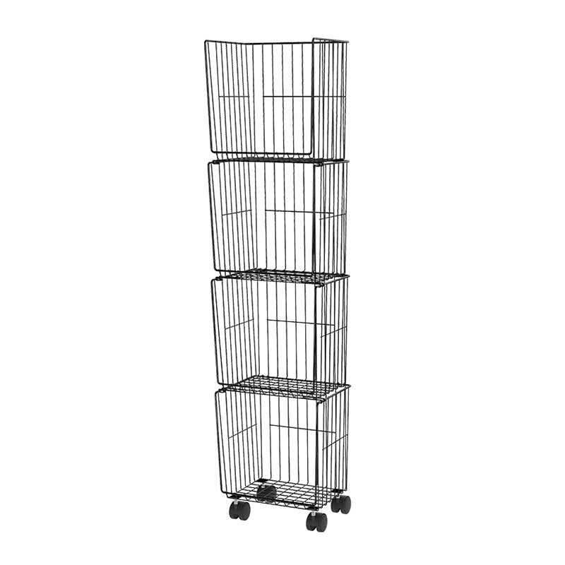 Contemporary Style Metal Geometric Bookcase Closed Back Bookcase