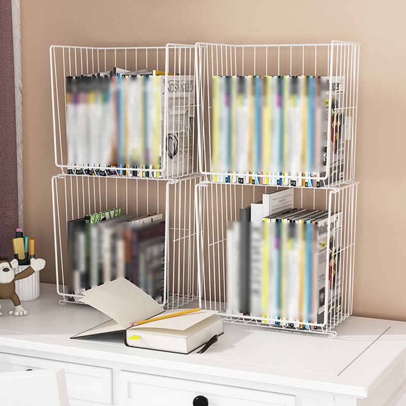 Contemporary Style Geometric Bookcase Metal Closed Back Bookcase