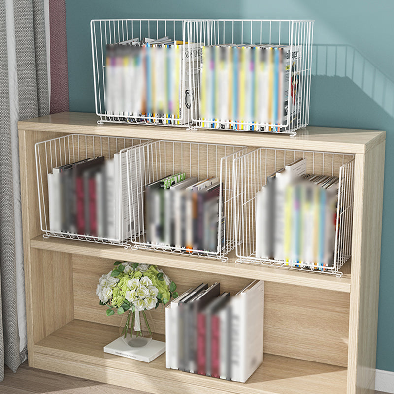 Contemporary Style Geometric Bookcase Metal Closed Back Bookcase