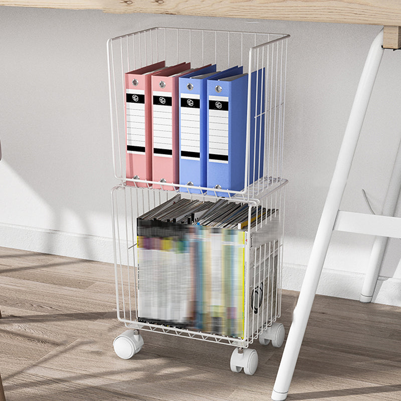 Modern Geometric Bookcase Metal Closed Back Bookcase for Home Office