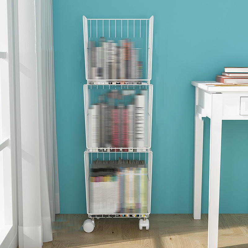 Modern Geometric Bookcase Metal Closed Back Bookcase for Home Office