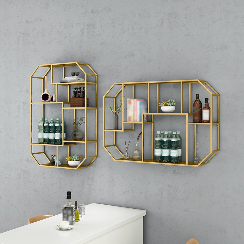 Iron Contemporary Wall Unit Bookshelf 4/5/6-Shelf Closed Back Bookshelf