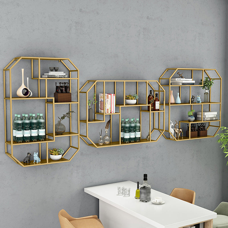 Iron Contemporary Wall Unit Bookshelf 4/5/6-Shelf Closed Back Bookshelf