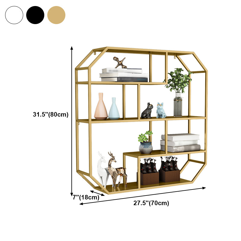 Iron Contemporary Wall Unit Bookshelf 4/5/6-Shelf Closed Back Bookshelf