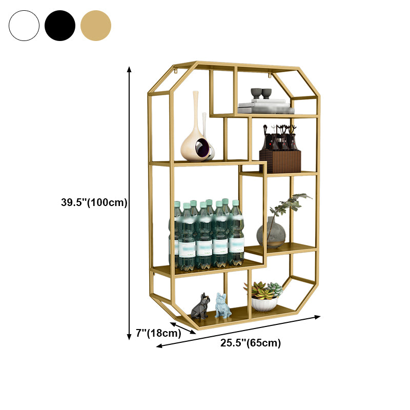 Iron Contemporary Wall Unit Bookshelf 4/5/6-Shelf Closed Back Bookshelf